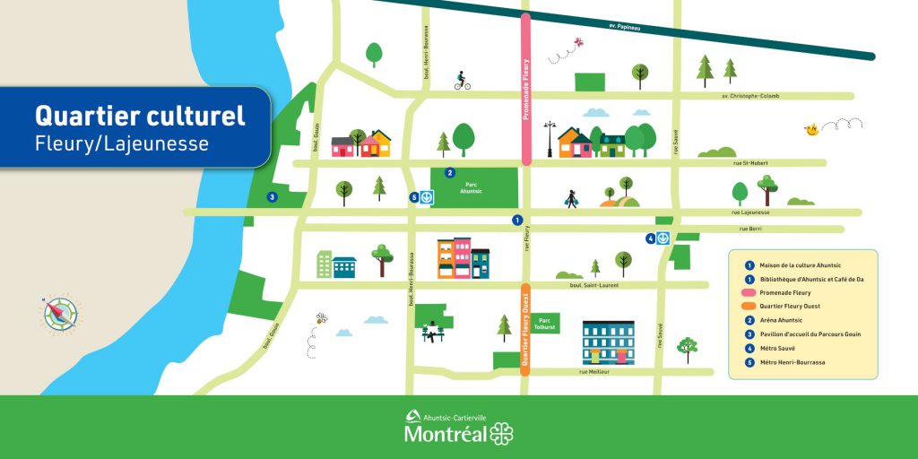 La carte du quartier culturel Fleury/Lajeunesse