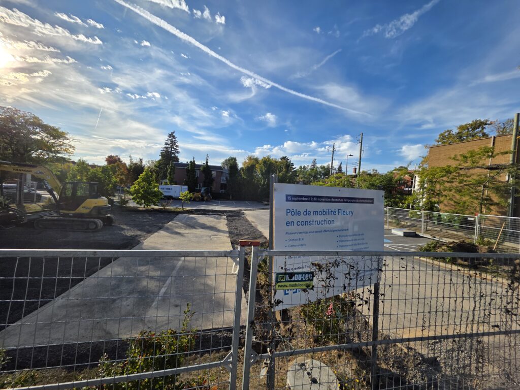 Chantier pôle de mobilité Fleury